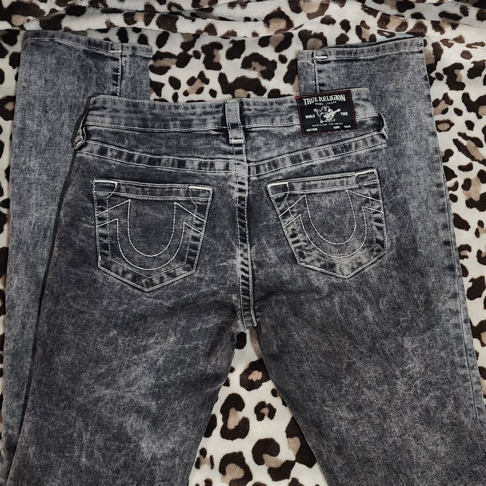 True Religion 26 x 33 Billie Mid Rise Straight Leg Dark Gray Womens Jeans